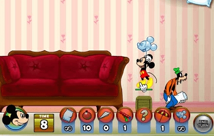 ミッキーマウスの枕の戦い 無料オンラインゲーム Funnygames